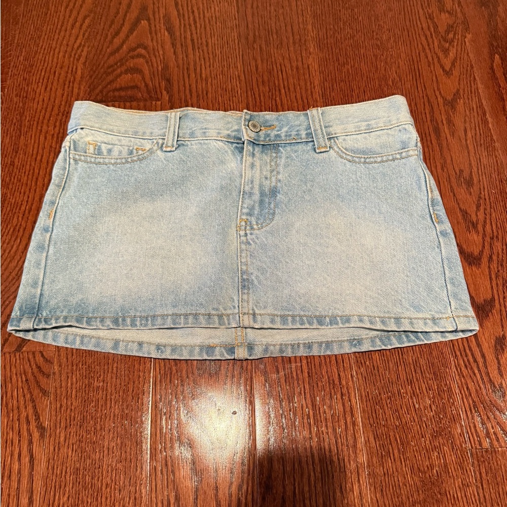 Brandy Melville Light Blue Denim Mini Skirt